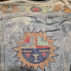 Vintage Light Denim Levi's Jacket With Handcrafted Details